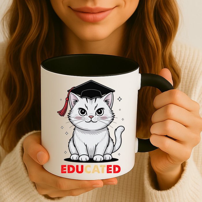 Educated Cat Graduation Cap Last Day Of School Mug