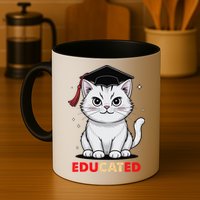 Educated Cat Graduation Cap Last Day Of School Mug