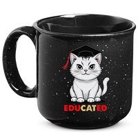 Educated Cat Graduation Cap Last Day Of School 15oz Campfire Ceramic Mug