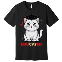 Educated Cat Graduation Cap Last Day Of School Premium T-Shirt
