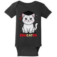 Educated Cat Graduation Cap Last Day Of School Baby Bodysuit