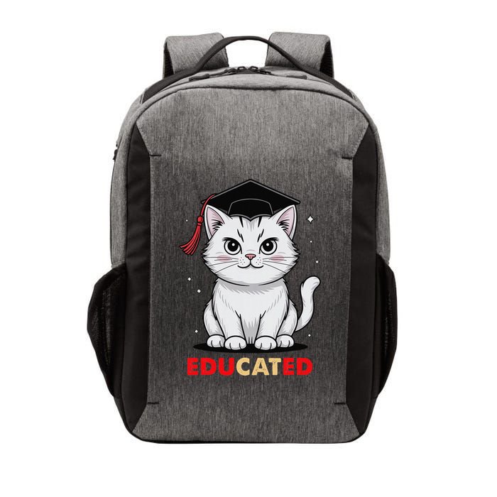 Educated Cat Graduation Cap Last Day Of School Vector Backpack