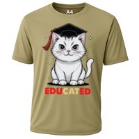 Educated Cat Graduation Cap Last Day Of School Cooling Performance Crew T-Shirt