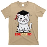 Educated Cat Graduation Cap Last Day Of School T-Shirt