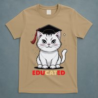Educated Cat Graduation Cap Last Day Of School T-Shirt
