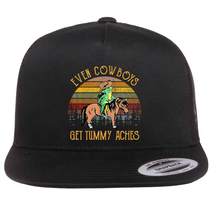Even Cows Get Tummy Aches Flat Bill Trucker Hat