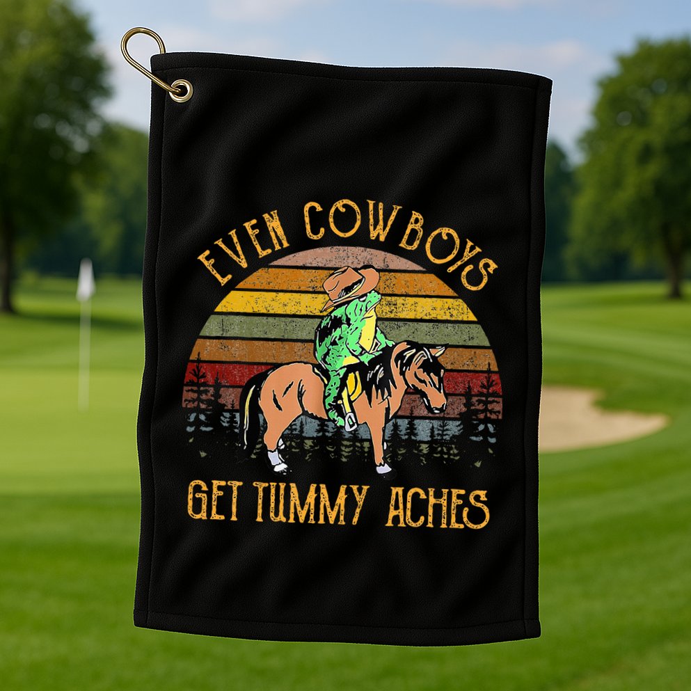Even Cows Get Tummy Aches Golf Towel