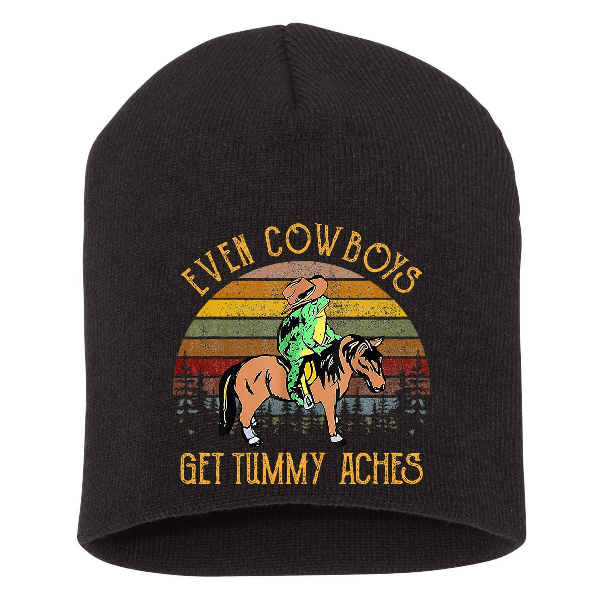 Even Cows Get Tummy Aches Short Acrylic Beanie