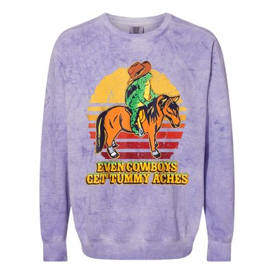 Even Cowboys Get Tummy Aches Horse Vintage Colorblast Crewneck Sweatshirt