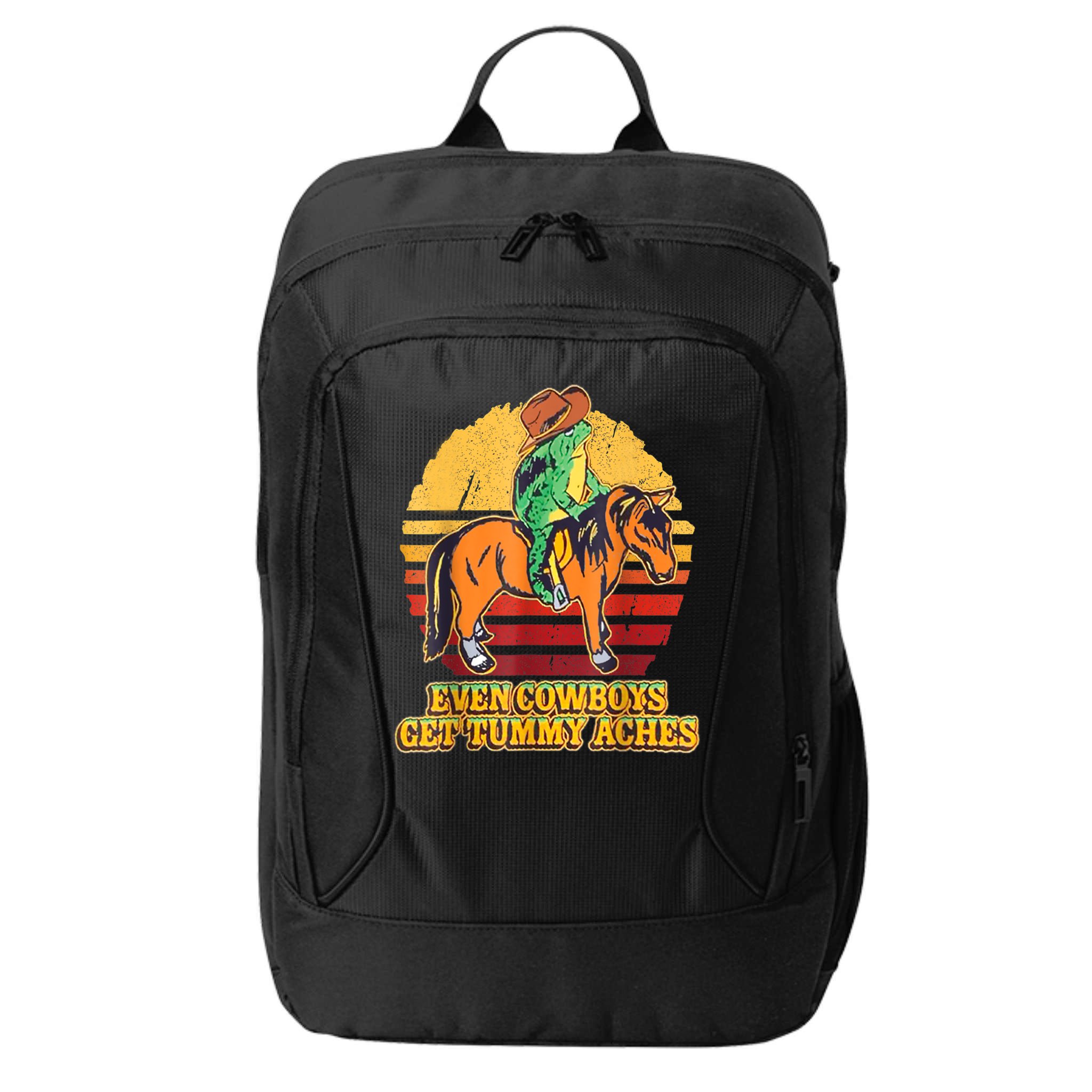 Even Cowboys Get Tummy Aches Horse Vintage City Backpack
