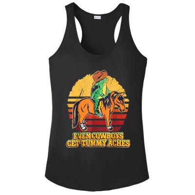 Even Cowboys Get Tummy Aches Horse Vintage Ladies PosiCharge Competitor Racerback Tank