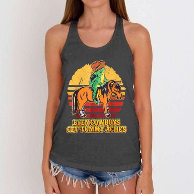 Even Cowboys Get Tummy Aches Horse Vintage Women's Knotted Racerback Tank