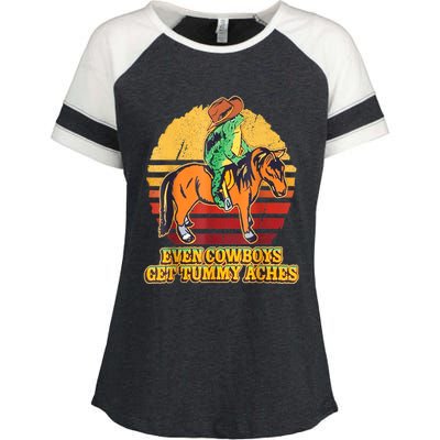 Even Cowboys Get Tummy Aches Horse Vintage Enza Ladies Jersey Colorblock Tee