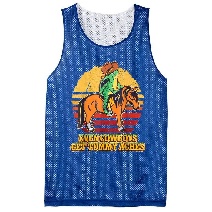 Even Cowboys Get Tummy Aches Horse Vintage Mesh Reversible Basketball Jersey Tank