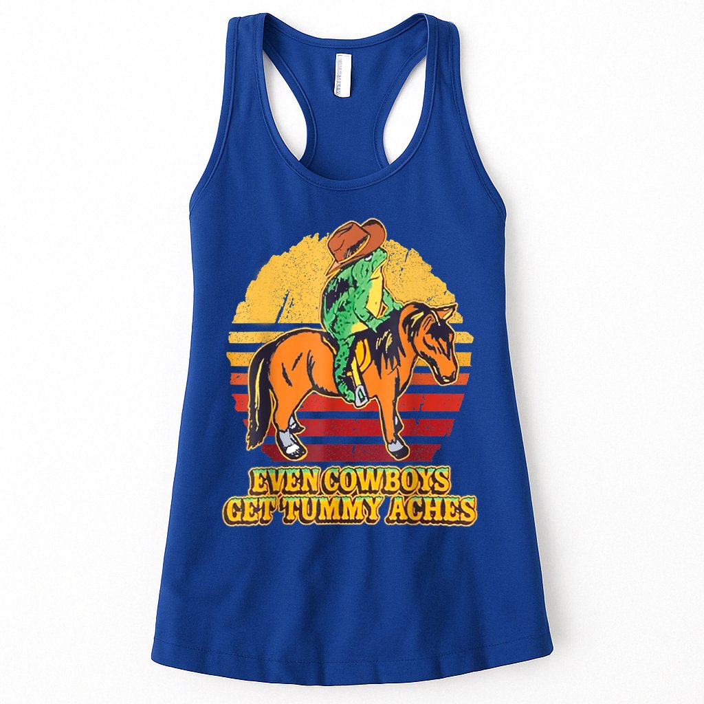 Even Cowboys Get Tummy Aches Horse Vintage Womens Tank Top