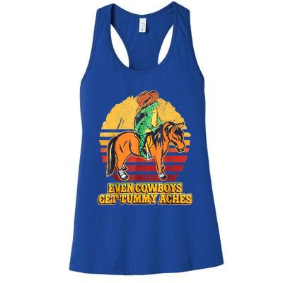 Even Cowboys Get Tummy Aches Horse Vintage Women's Racerback Tank