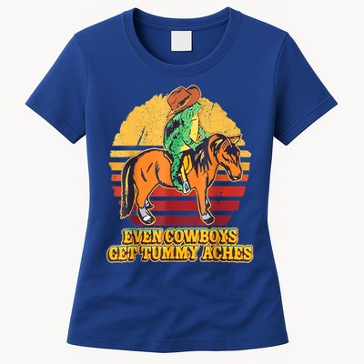 Even Cowboys Get Tummy Aches Horse Vintage Womens T-Shirt