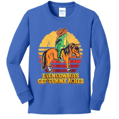 Even Cowboys Get Tummy Aches Horse Vintage Kids Long Sleeve Shirt