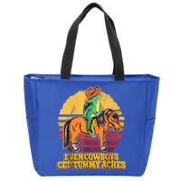 Even Cowboys Get Tummy Aches Horse Vintage Zip Tote Bag