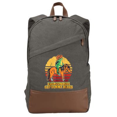 Even Cowboys Get Tummy Aches Horse Vintage Cotton Canvas Backpack