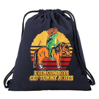 Even Cowboys Get Tummy Aches Horse Vintage Drawstring Bag