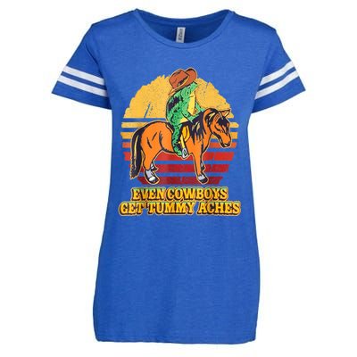 Even Cowboys Get Tummy Aches Horse Vintage Enza Ladies Jersey Football T-Shirt