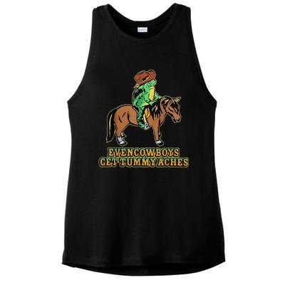 Even Cowboys Get Tummy Aches Ladies PosiCharge Tri-Blend Wicking Tank