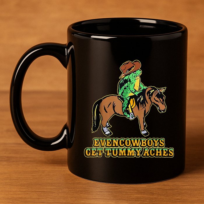 Even Cowboys Get Tummy Aches 11oz C Handle Ceramic Mug
