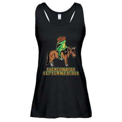 Even Cowboys Get Tummy Aches Ladies Essential Flowy Tank