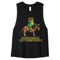 Even Cowboys Get Tummy Aches Women's Racerback Cropped Tank