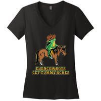 Even Cowboys Get Tummy Aches Women's V-Neck T-Shirt