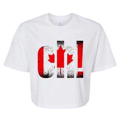 Eh Canada Gift Flag Canada Pride Vintage Maple Leaf Bella+Canvas Jersey Crop Tee