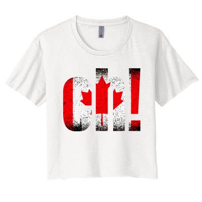 Eh Canada Gift Flag Canada Pride Vintage Maple Leaf Women's Crop Top Tee