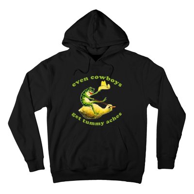 Even Cowboys Get Tummy Aches Frog Wearing Cowboy Hat Hoodie