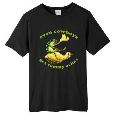 Even Cowboys Get Tummy Aches Frog Wearing Cowboy Hat Tall Fusion ChromaSoft Performance T-Shirt