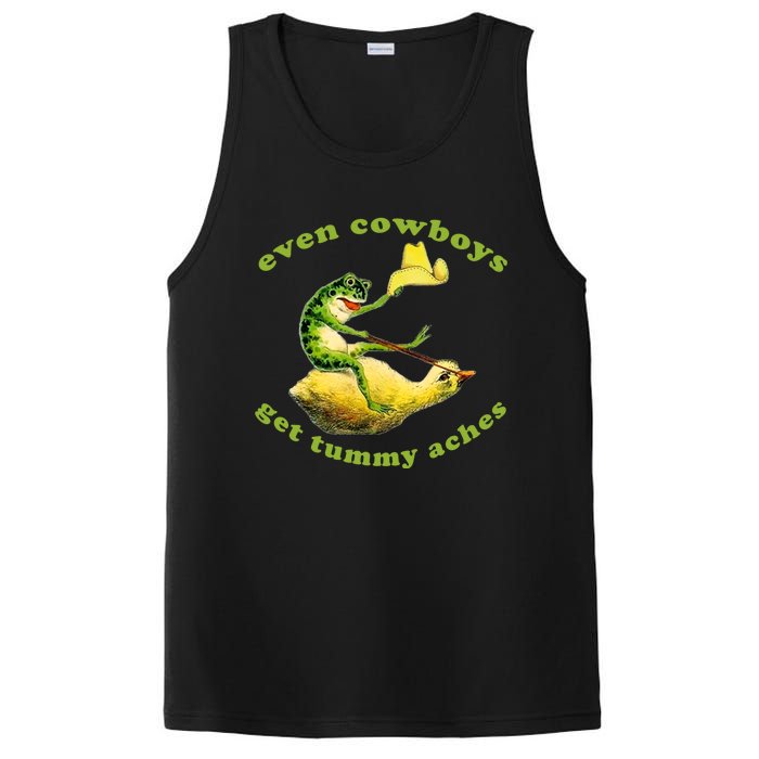 Even Cowboys Get Tummy Aches Frog Wearing Cowboy Hat PosiCharge Competitor Tank