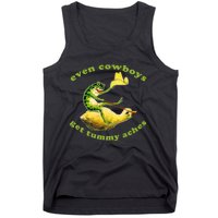 Even Cowboys Get Tummy Aches Frog Wearing Cowboy Hat Tank Top