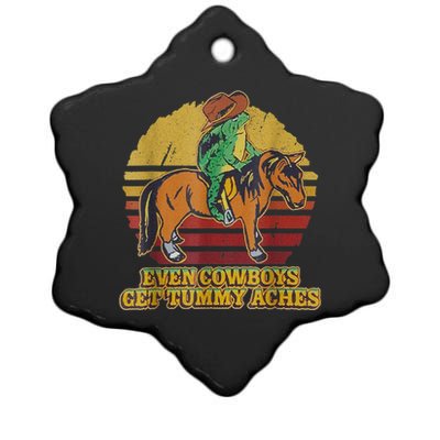 Even Cowboys Get Tummy Aches Ceramic Star Ornament