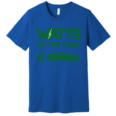 Electric Car Graphic Ev Green Energy Earth Day Save Planet Gift Premium T-Shirt