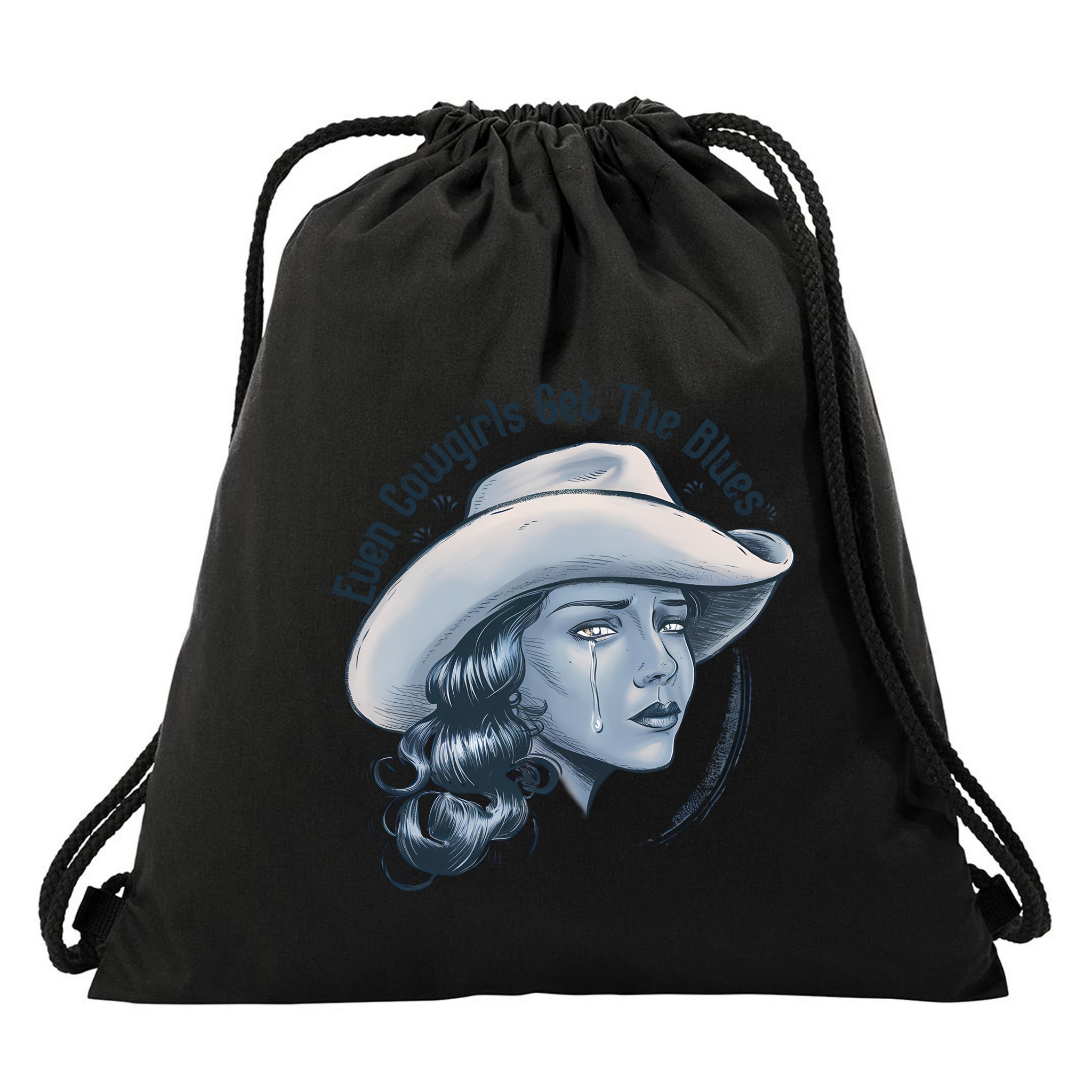 Even Cowgirls Get The Blues Drawstring Bag
