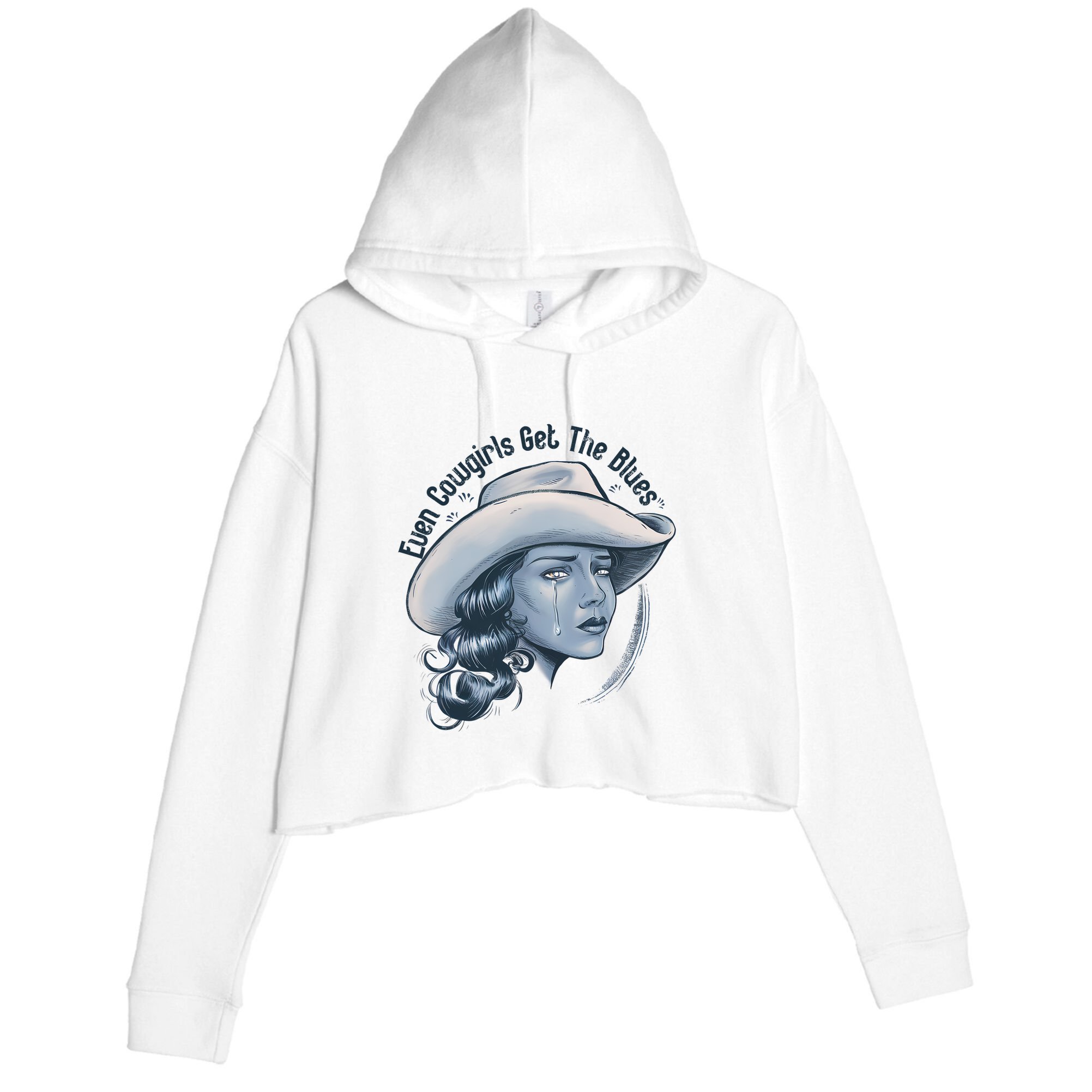 Even Cowgirls Get The Blues Crop Fleece Hoodie
