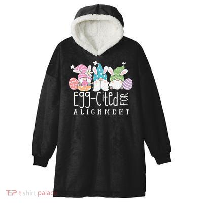 Easter Cute Gnomes Chiropractor Egg-cited For Alignment Hooded Wearable Blanket