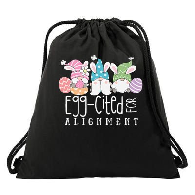 Easter Cute Gnomes Chiropractor Egg-cited For Alignment Drawstring Bag