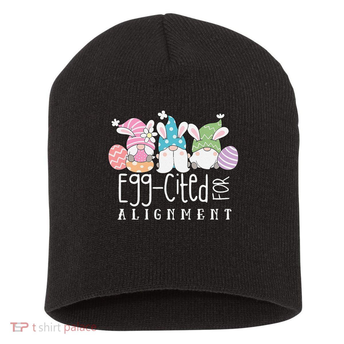 Easter Cute Gnomes Chiropractor Egg-cited For Alignment Short Acrylic Beanie