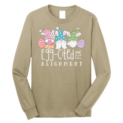Easter Cute Gnomes Chiropractor Egg-cited For Alignment Long Sleeve Shirt
