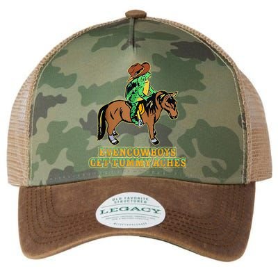 Even Cowboys Get Tummy Aches Funny Frog With Horse Legacy Tie Dye Trucker Hat