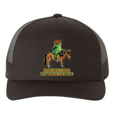 Even Cowboys Get Tummy Aches Funny Frog With Horse Yupoong Adult 5-Panel Trucker Hat