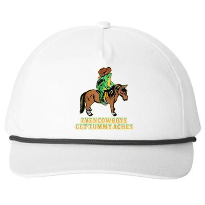 Even Cowboys Get Tummy Aches Funny Frog With Horse Snapback Five-Panel Rope Hat