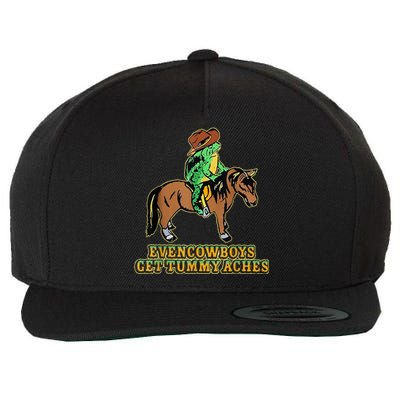 Even Cowboys Get Tummy Aches Funny Frog With Horse Wool Snapback Cap