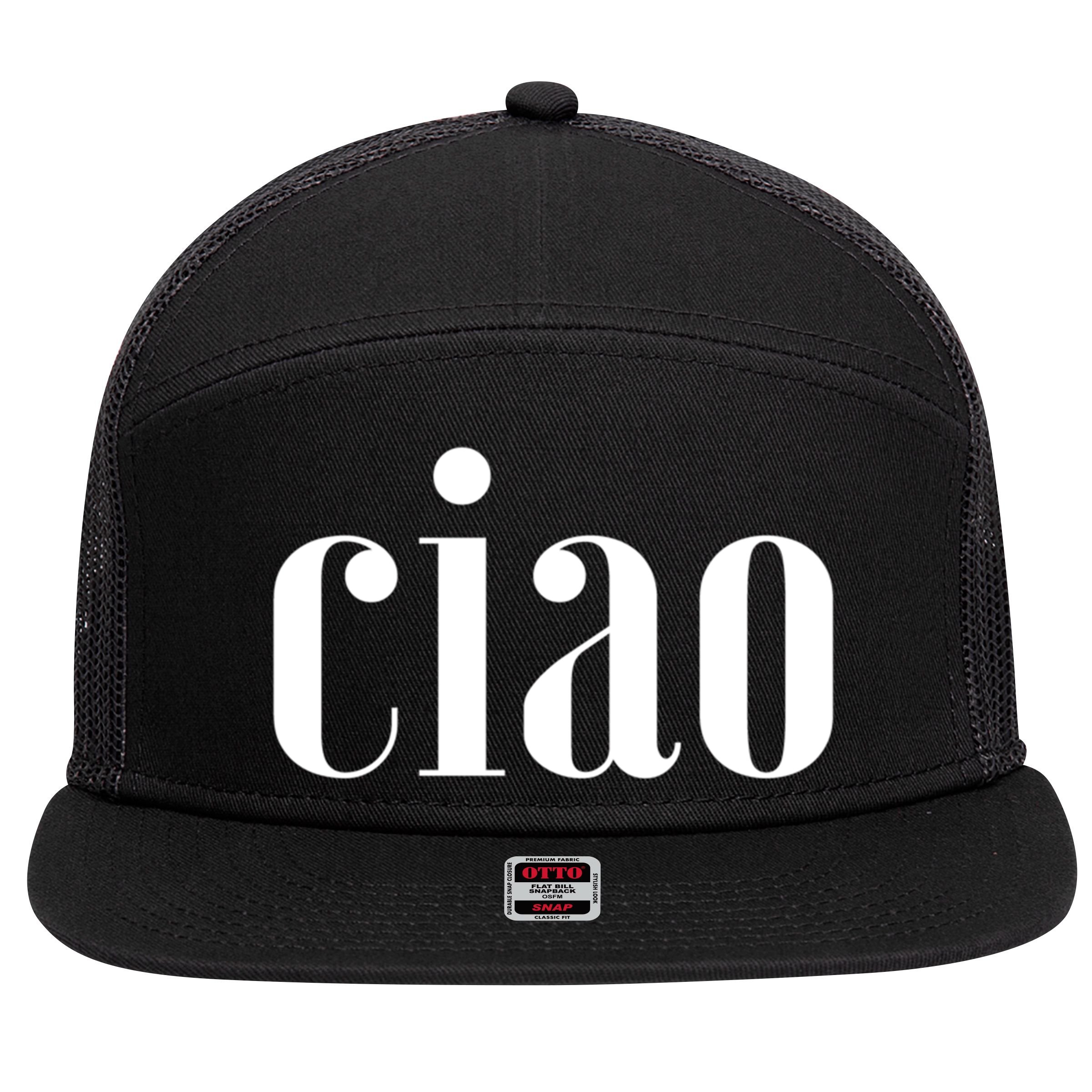 Elegant Ciao Gift 7 Panel Mesh Trucker Snapback Hat
